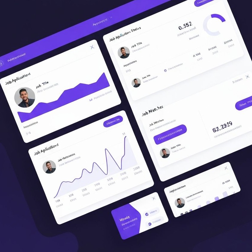 Jobbe application tracking dashboard showing job applications, responses, and interview scheduling